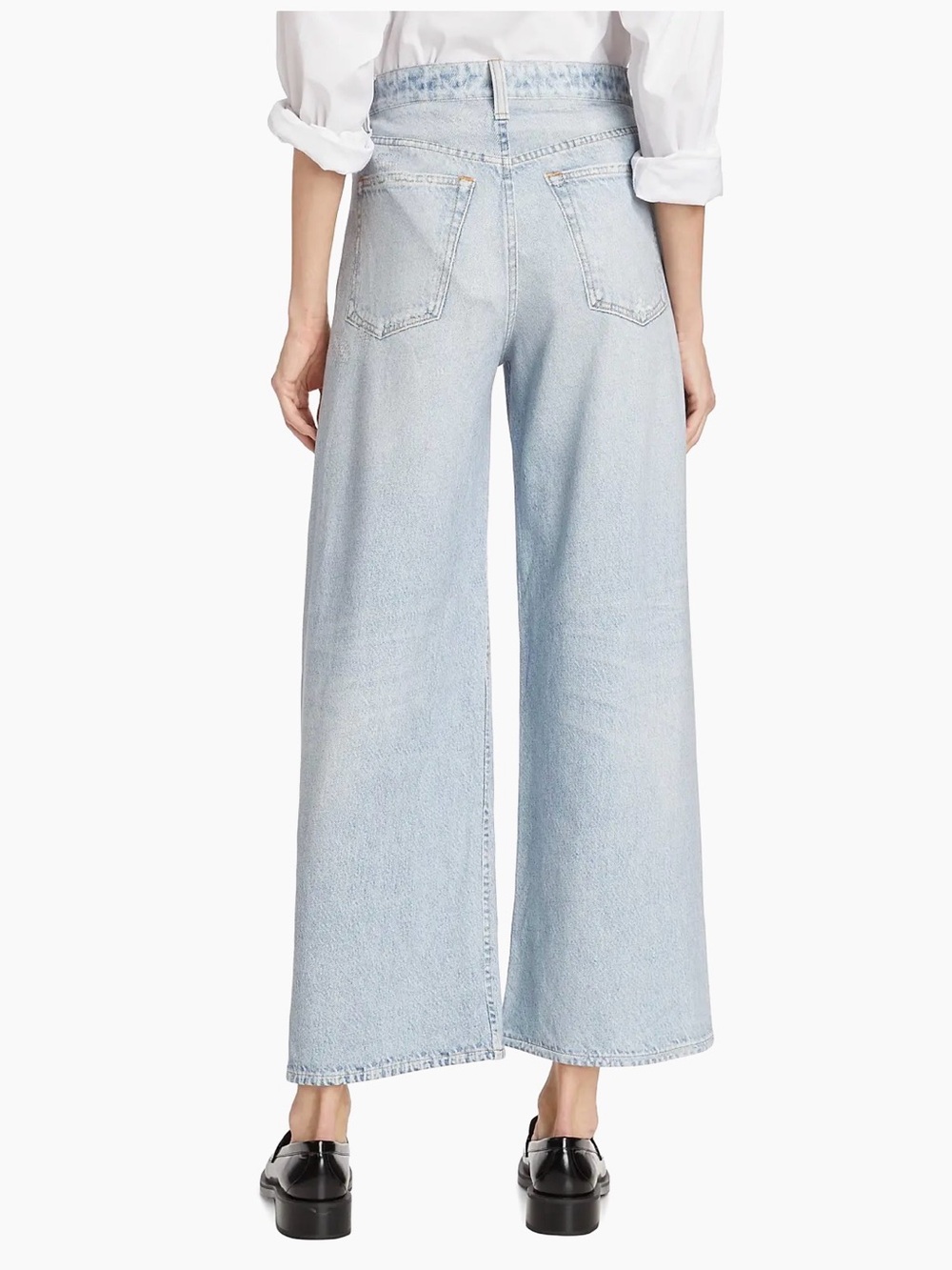 rag & bone rb Miramar Sofie Ankle Wide Leg Sweatpants Jeans in Meadow Blue 25 - Picture 2 of 6